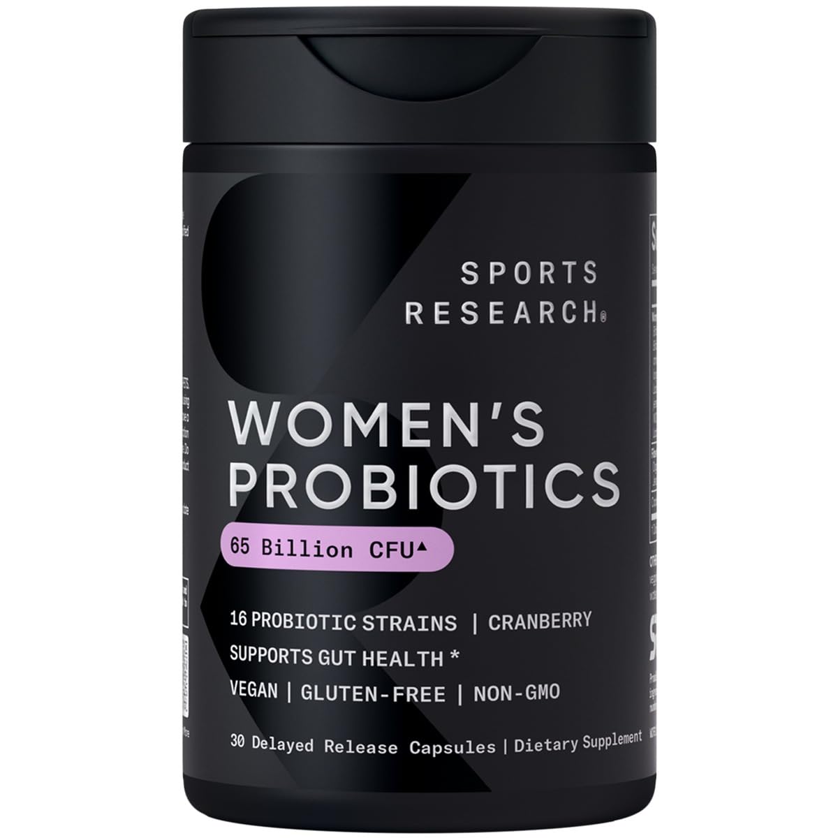 Sports Research Women's Probiotics 65 Billion CFU with Cranberry - 30 Capsules