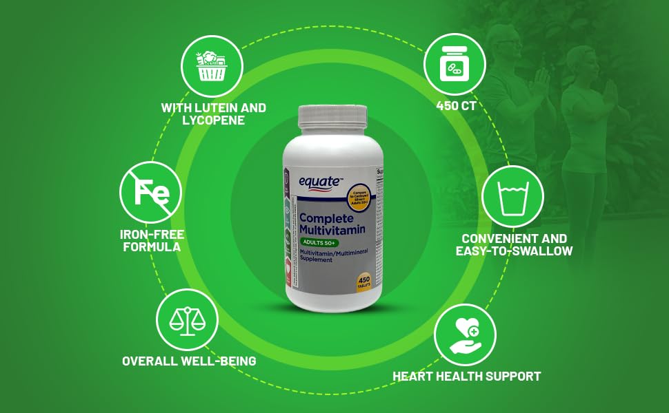 LightSpring Equate Adults 50+ Complete Multivitamin Tablets - 450 Count - image 4