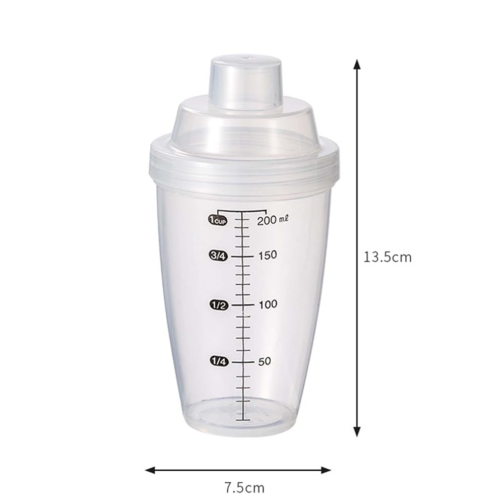 Generic Clear Plastic Shaker Bottle with Measurement Scale - 200ml - image 3