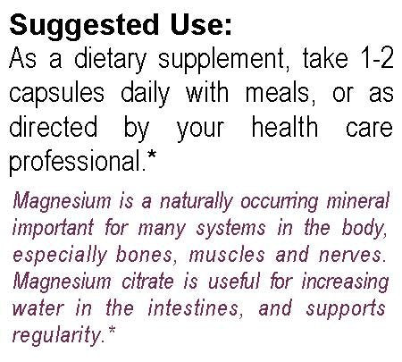 Vital Health Remedies Magnesium Citrate - 100 Vegetarian Capsules - image 3