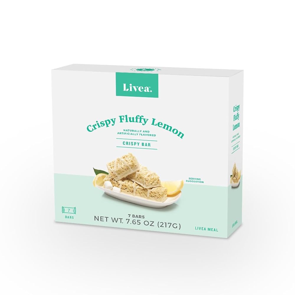 Livea Crispy Fluffy Lemon Bars High Protein Snack - 7 Count