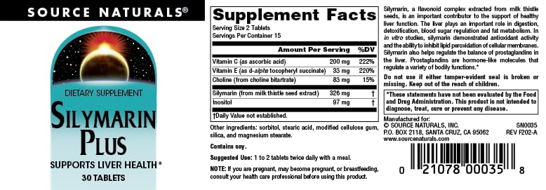 Source Naturals Silymarin Plus Liver Support - 30 Tablets - image 4