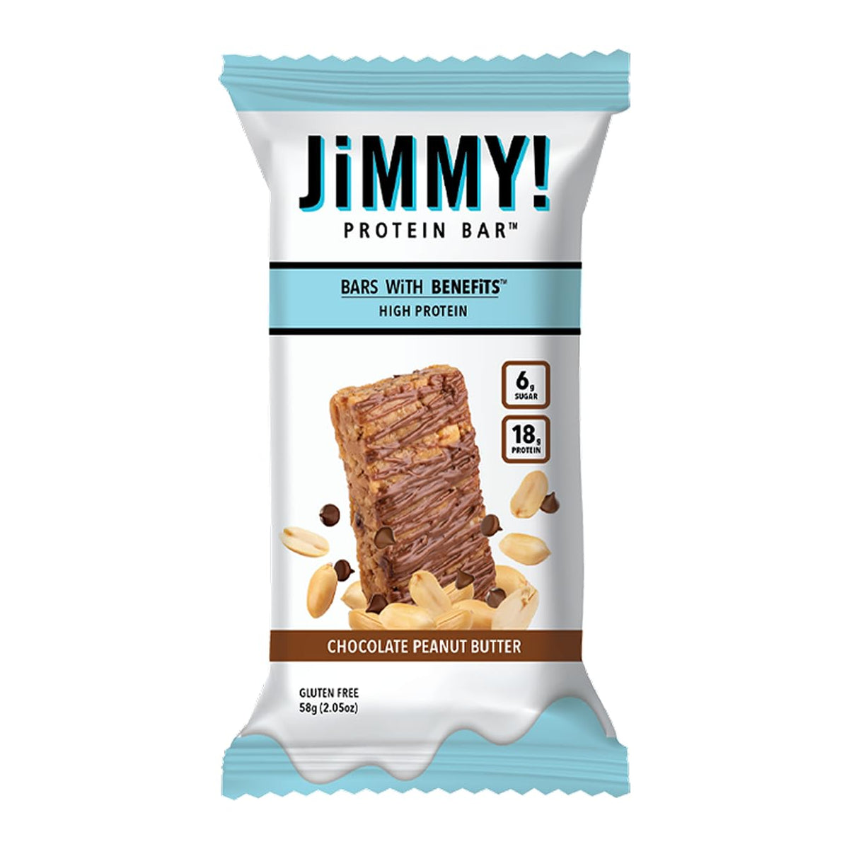 JIMMYBAR Chocolate Peanut Butter Protein Bars 18g - 12 Count - image 2