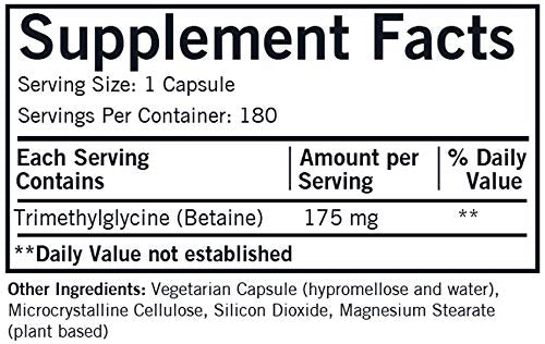 Kirkman TMG Trimethylglycine 175 mg - 180 Capsules - image 2