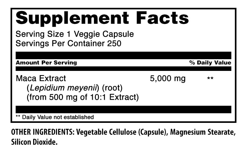 Amazing Nutrition Maca 500 Mg 10:1 Extract - 250 Vegetarian Capsules - image 2