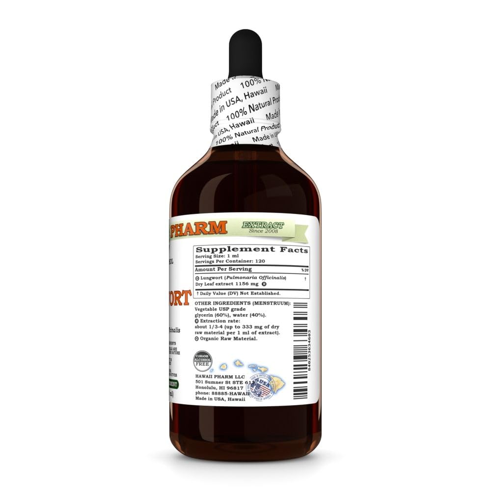 Hawaii Pharm Lungwort (Pulmonaria officinalis) Leaf Alcohol-Free
