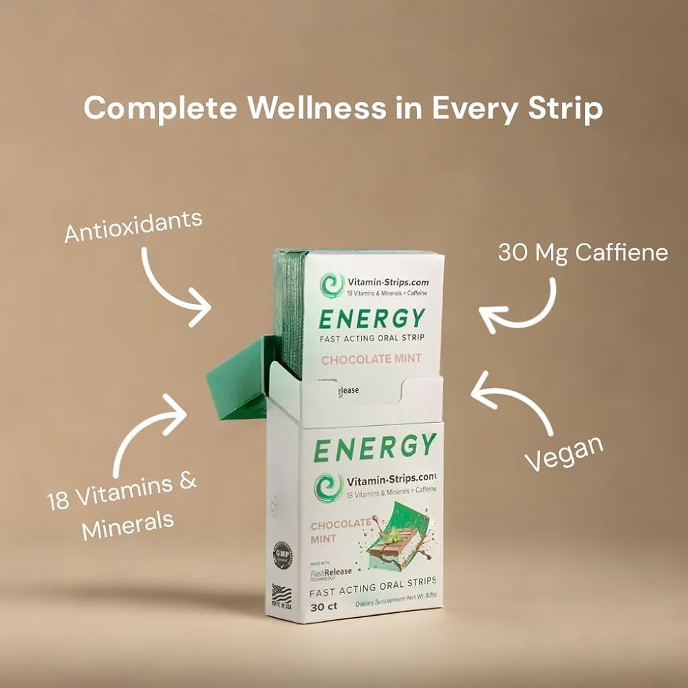 Vitamin-Strips Peak Performance Energy Strips Chocolate Mint - 30 Strips - image 4