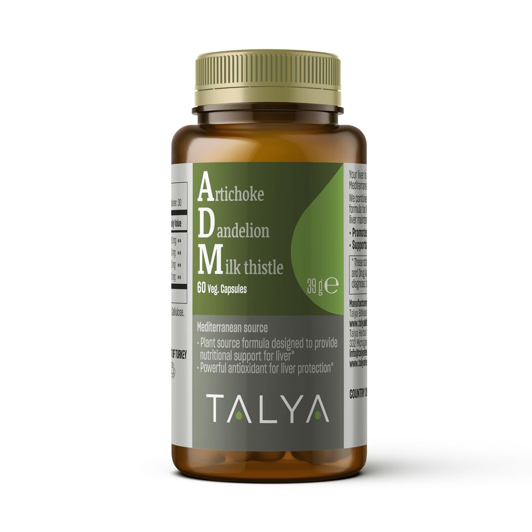 TALYA Milk Thistle Silymarin Liver Support Supplement - 60 Capsules
