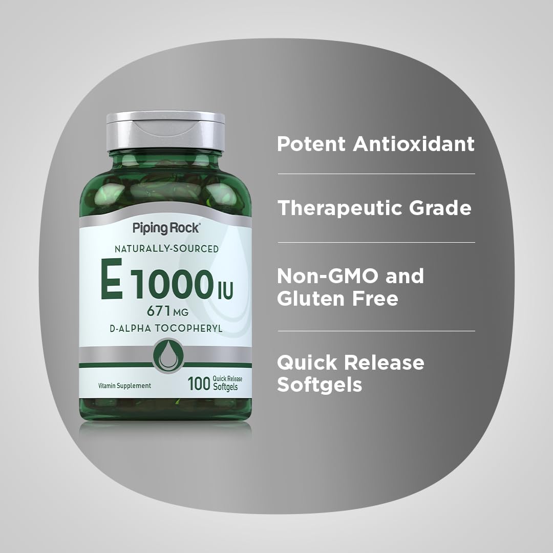 Piping Rock Vitamin E 1000 IU Softgels - 100 Count - image 4