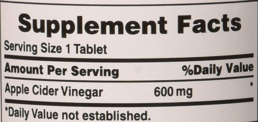 Puritan's Pride Apple Cider Vinegar 600mg - 200 Tablets - image 5