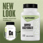 NutraBio Chelated Copper Bisglycinate 3mg - 90 Capsules - image 2