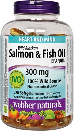 Webber Naturals Wild Alaskan Salmon Fish Oil 300 mg EPA/DHA - 220 Softgels