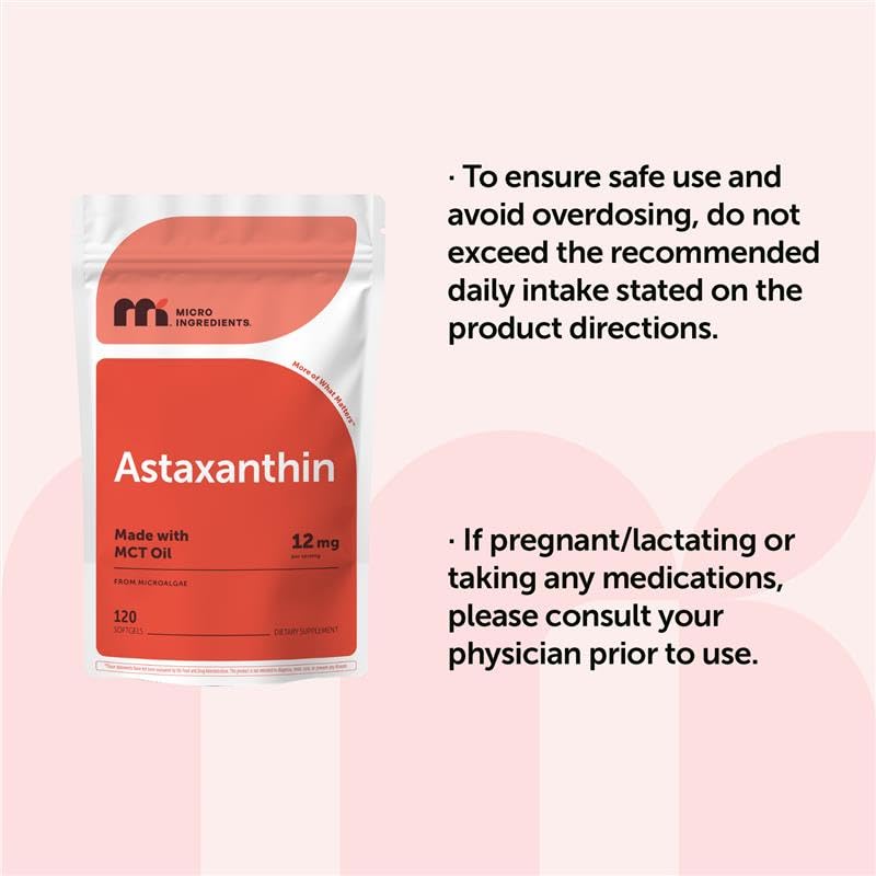 Micro Ingredients Astaxanthin 12mg with MCT Oil - 120 Softgels - image 9
