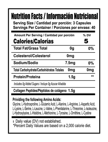BioEva Hydrolyzed Collagen Types I II III - 120 Capsules - image 2