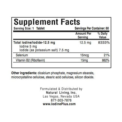 Natural Living Iodine Plus 2 Supplement - 300 Tablets (5 x 60) - image 2