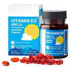 Generic Vitamin D3 400 IU Supplement for Immunity & Bone Health - 60 Softgels