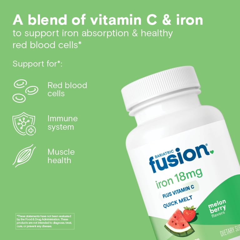 Bariatric Fusion Iron Quick Melt Melon Berry - 90 Tablets - image 2