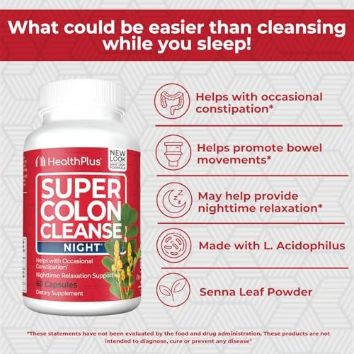 Health Plus Super Colon Cleanse Night Formula Sleep Capsules - 60 Count - image 5