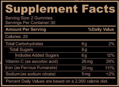 Black Girl Vitamins Iron Gummies 20 mg - 60 Count - image 4