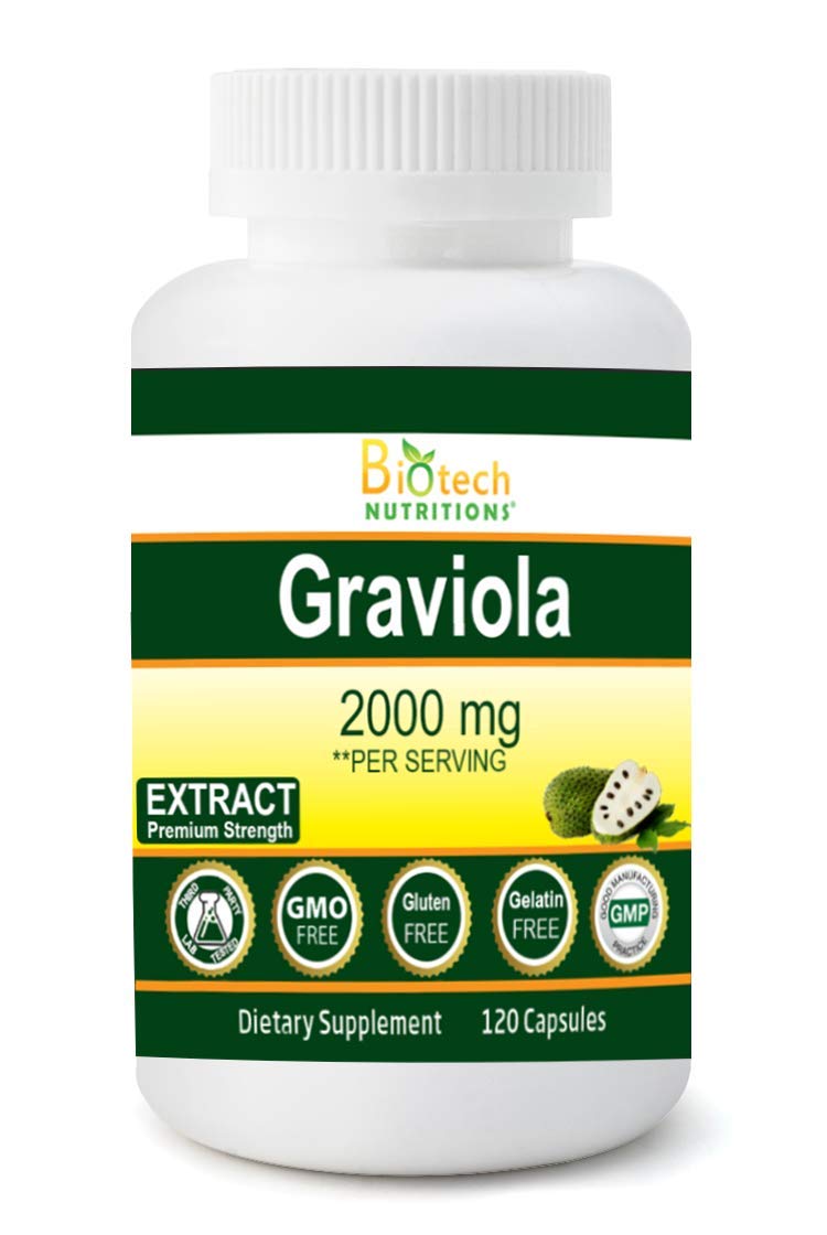 Biotech Nutritions Graviola Extract 2000 mg - 120 Vegetarian Capsules