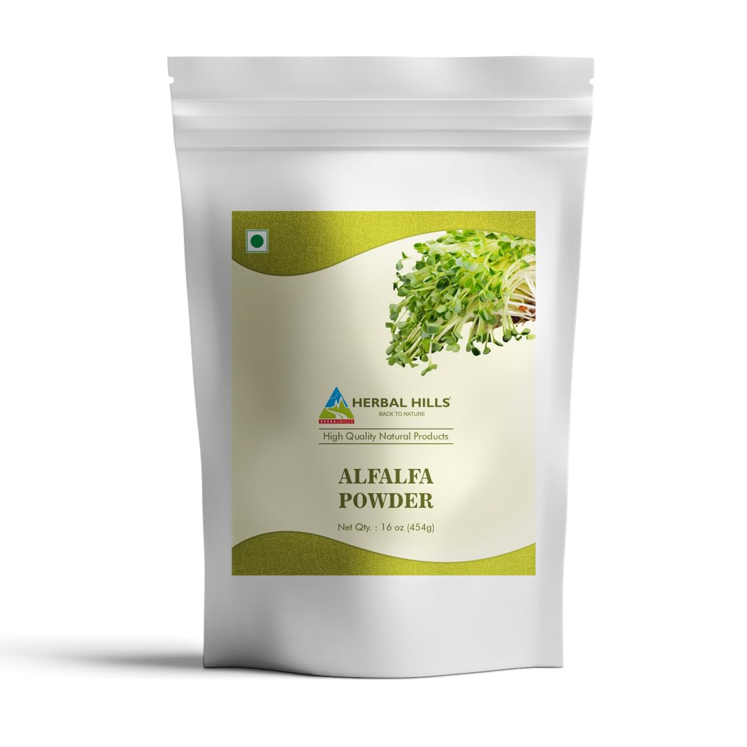 HERBAL HILLS Alfalfa Leaf Powder - 16 Oz
