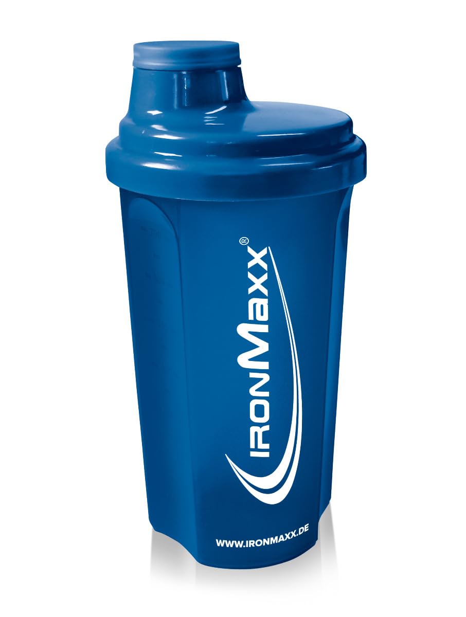 IronMaxx 700ml Protein Shaker with Sieve and Measuring Scale - Dark Blue