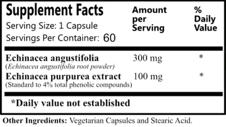 Daily Manufacturing Echinacea Root Powder & Extract - 60 Vegetarian Capsules - image 2