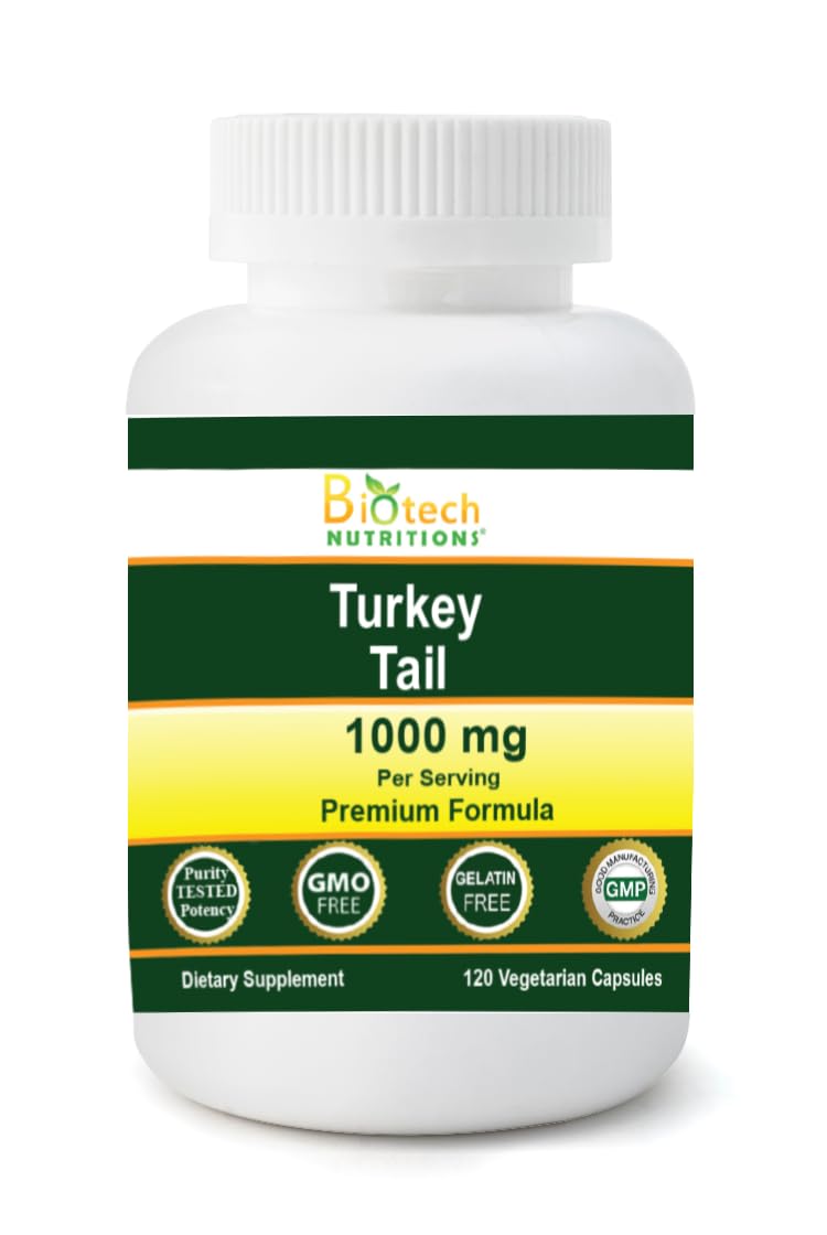 Biotech Nutritions Turkey Tail Mushroom 1000 mg - 120 Capsules