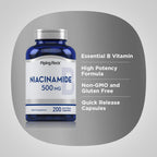 Piping Rock Niacinamide 500mg Vitamin B3 - 200 Capsules - image 4
