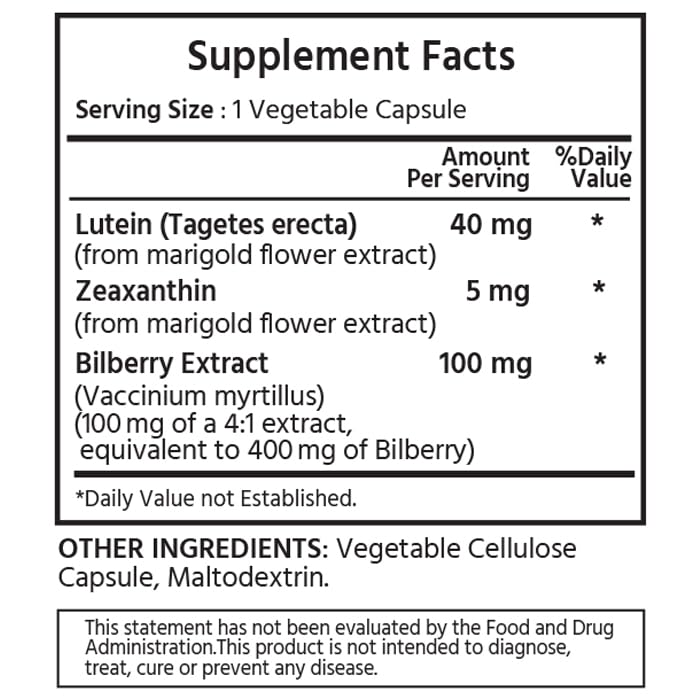 ML Naturals Lutein & Zeaxanthin with Bilberry Eye Health - 120 Capsules - image 2