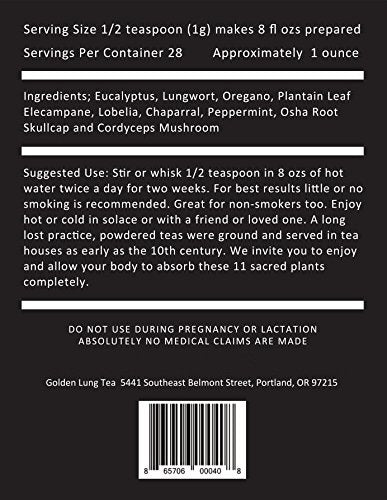 Golden Lung Tea Smokers Tea & Lung Powder - 1 Ounce - image 2