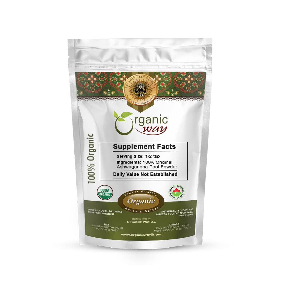 Organic Way Premium Ashwagandha Root Powder (Withania somnifera)