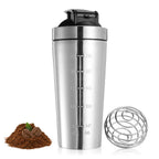AVCXEC 750ml Stainless Steel Protein Shaker Bottle with Mixball