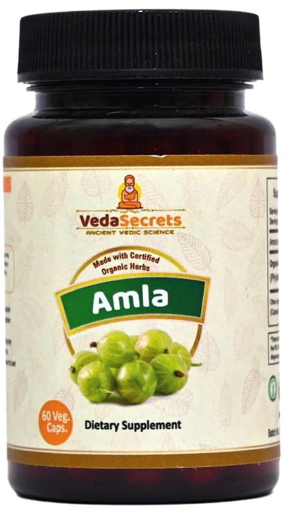 VedaSecrets Amla Capsules Vitamin C Supplement - 60 Vegetarian Capsules
