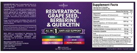 NEW AGE Resveratrol Polyphenol Supplement - 120 Capsules - image 7