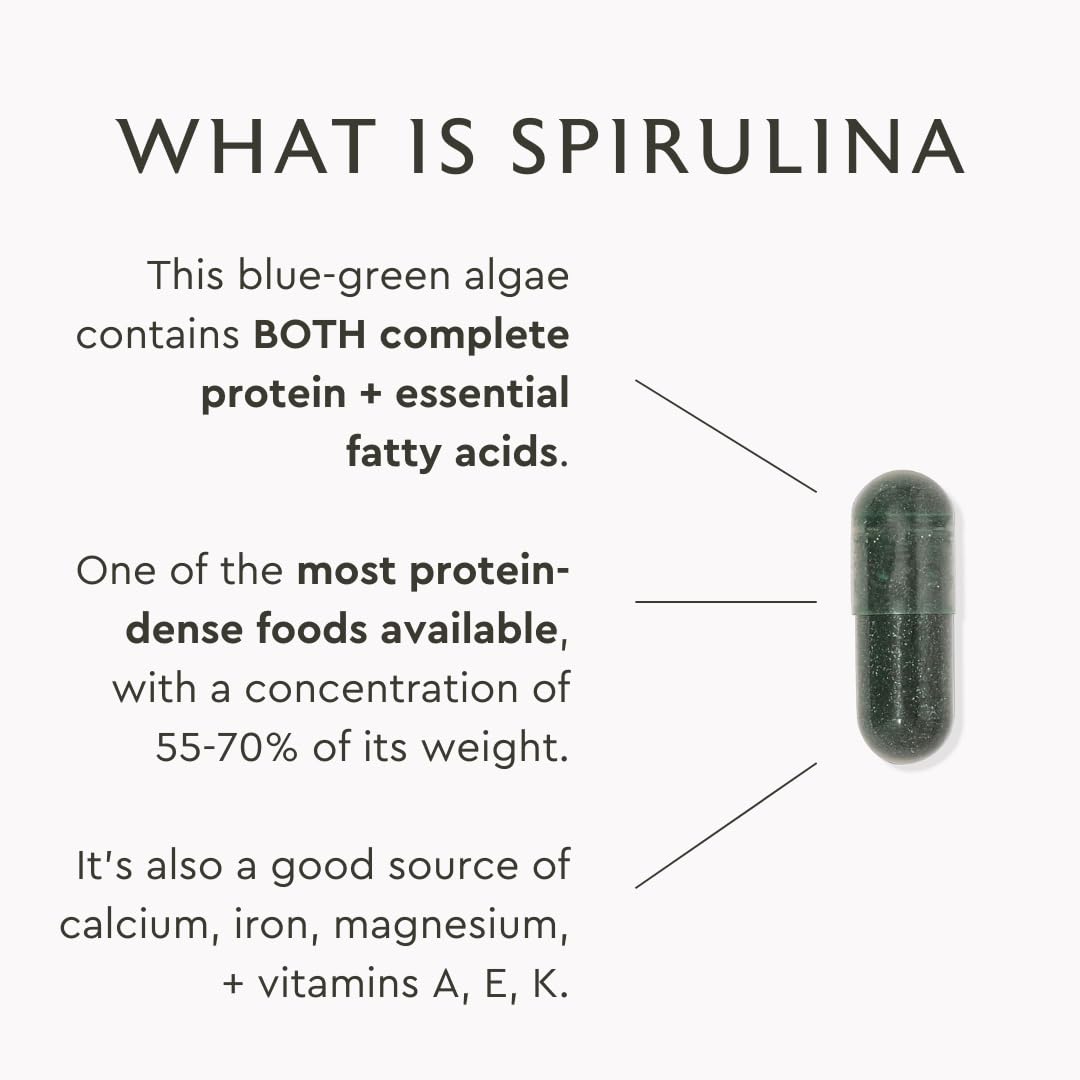 Alaya Naturals Spirulina 500mg Hawaiian Blue Green Algae - 90 Capsules - image 4