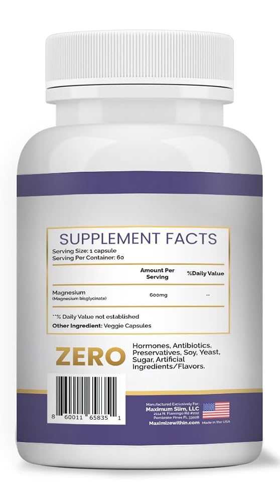 Maximize Within Magnesium Glycinate 600mg - 60 Capsules - image 7