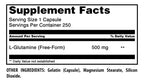 Amazing Formulas L-Glutamine 500 mg Capsules