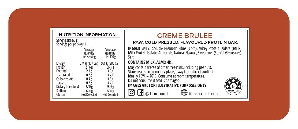 Fibre Boost Cold Pressed Creme Brulee Protein Bar - 12 Bars - image 2