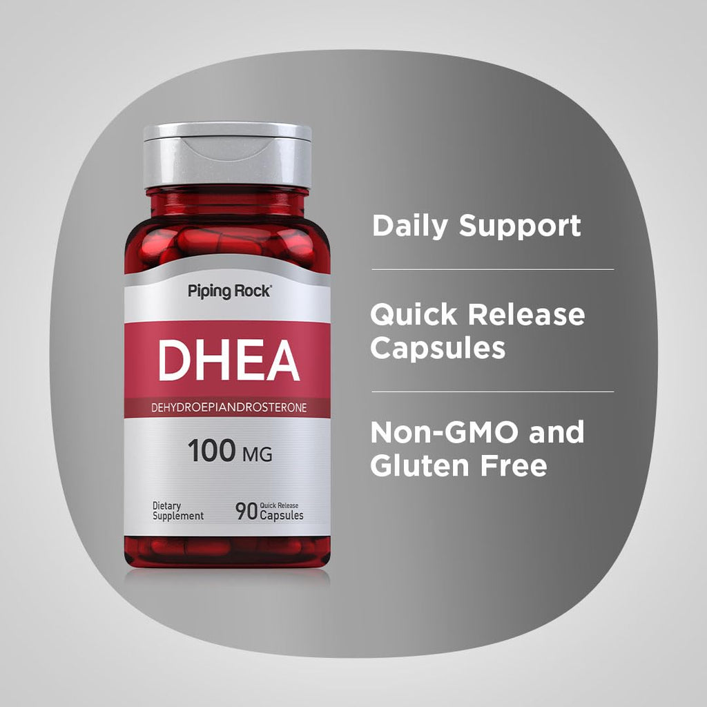 Piping Rock DHEA Supplement 100mg - 90 Capsules - image 4