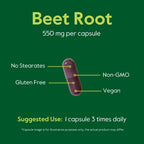 BESTVITE Beet Root 550mg - 120 Vegetarian Capsules - image 5