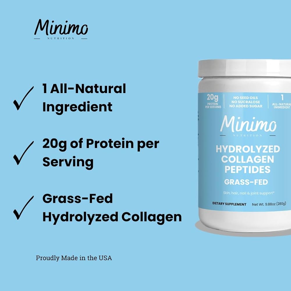 Minimo Nutrition Grass-Fed Hydrolyzed Collagen Peptides - 9.9 oz - image 2
