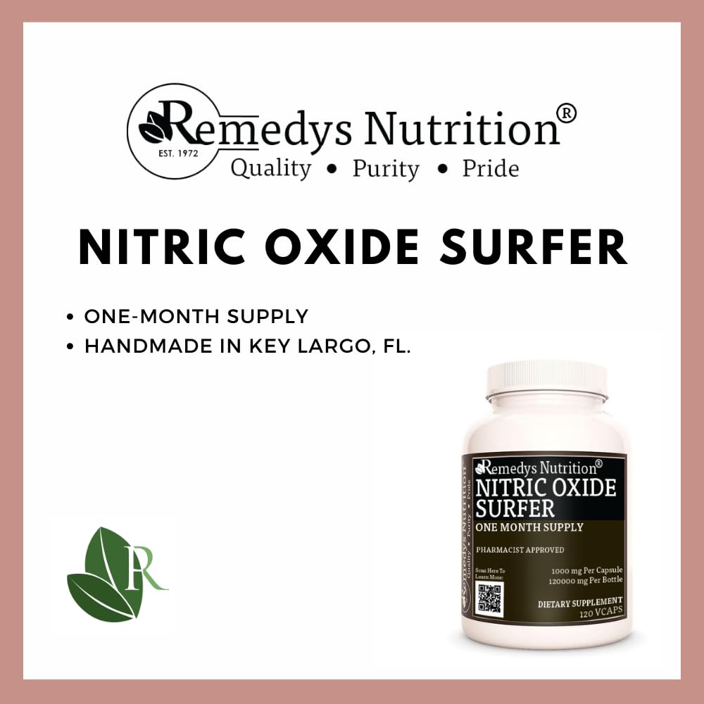 Remedy's Nutrition Nitric Oxide Surfer 1000 mg - 120 Vegan Capsules - image 3
