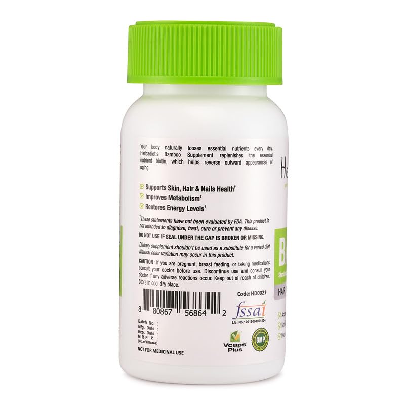 Herbadiet Bamboo Extract Capsules for Hair, Skin & Nails - 120 Capsules - image 3