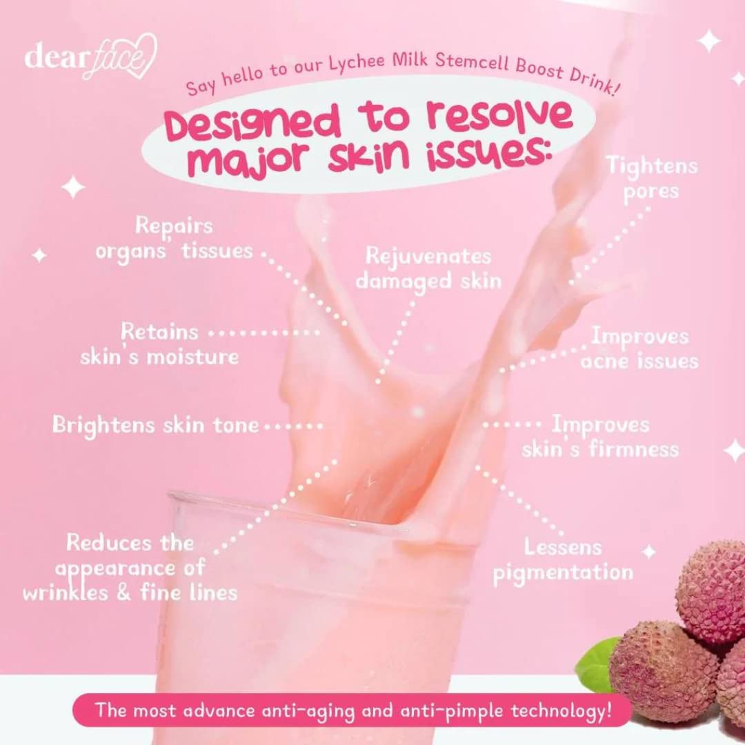 OLIKIUS Dear Face Beauty Milk Lychee Collagen Drink - 10 Sachets - image 4