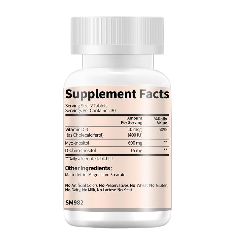SMITH'S VITAMINS & HERBS Chiral Inositol Mixed Inositol Vitamin D3 - 60 Capsules - image 3