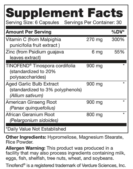 Legion Immune Support with Vitamin C 500mg & Ginseng - 180 Capsules - image 2