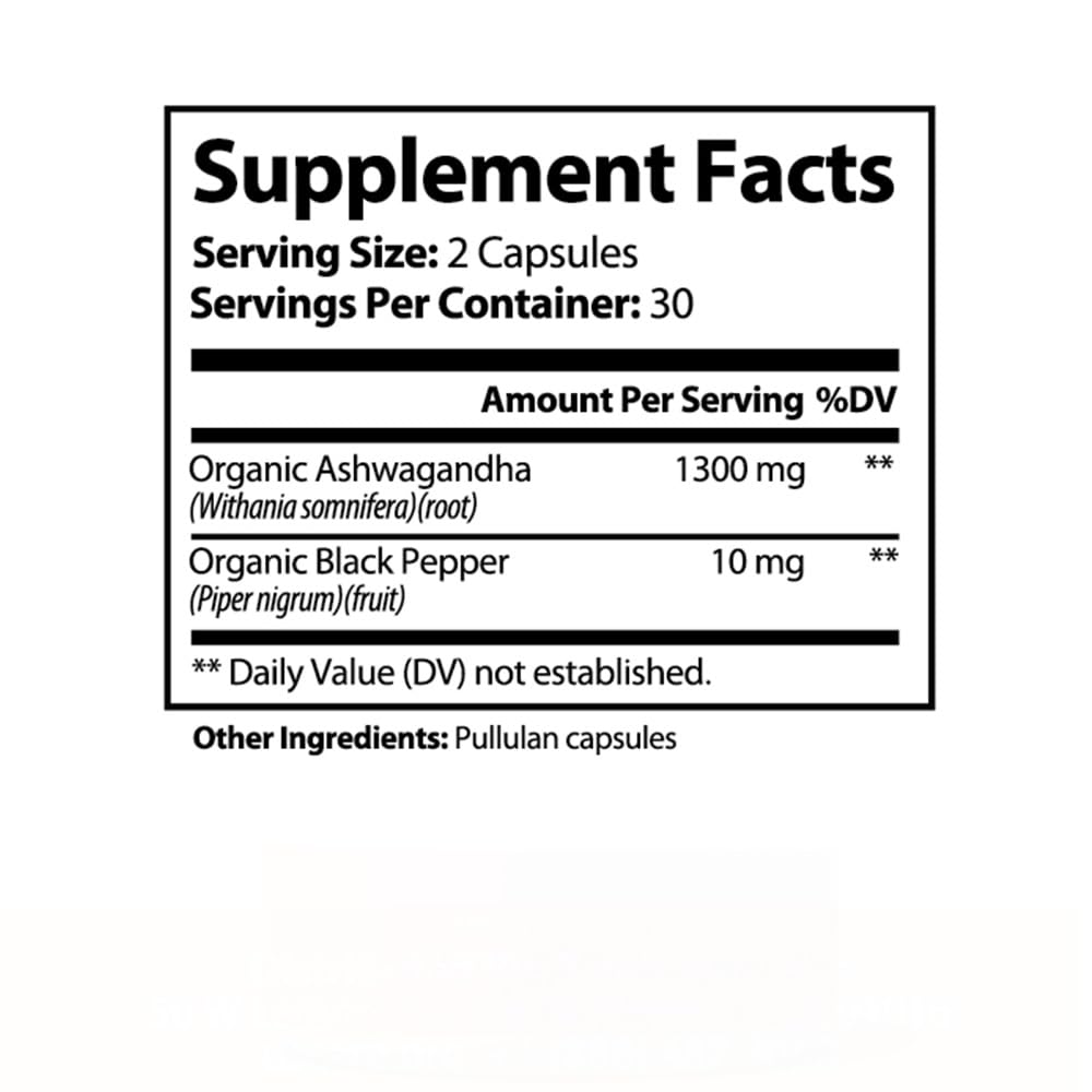 PureNature Plus Ashwagandha with Black Pepper Extract - 60 Vegetarian Capsules - image 2