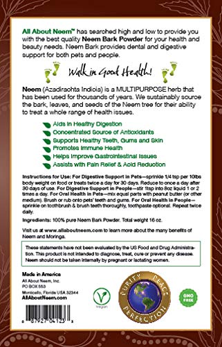 All About Neem Neem Bark Powder for Dental & Digestion Support - 16 oz - image 3