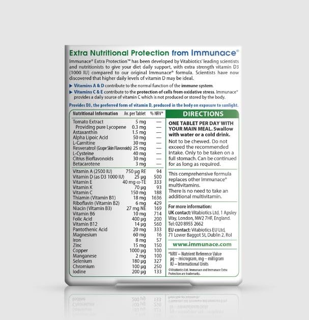 Vitabiotics Immunace Extra Protection Immune Support - 60 Tablets - image 2